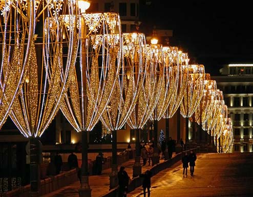 Новогодние консоли на столбы в Стерлитамаке